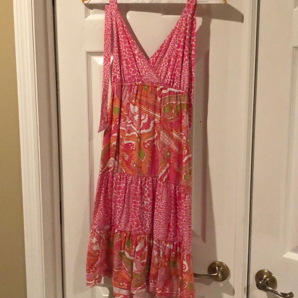 Halter dress with beading